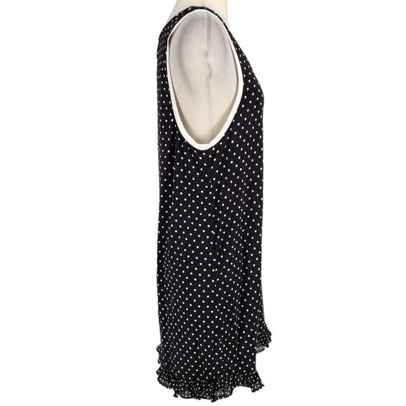 Kate Spade Polka Dot Sleep Dress Nightgown Black White Size Medium - Picture 6 of 6